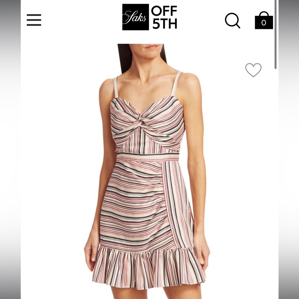 Parker Risa Red, Blue and White Striped Mini Dress